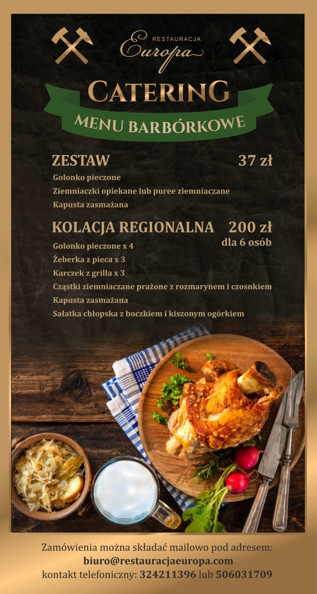 Catering Menu Barbórkowe 2020 | Restauracja Europa Rybnik
